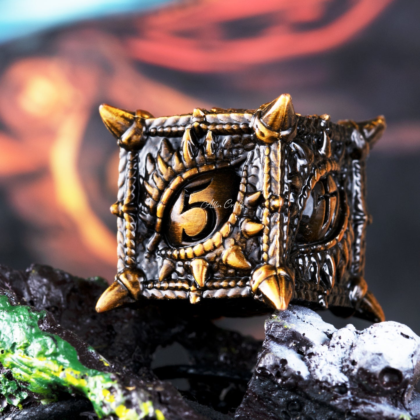 Juegos de mesa Dados de metal DND de aleación de zinc Juego de dados poliédricos de mazmorras y dragones Juegos de rol Dados RPG D20 D12 D10 D8 D6 D4 Para juegos de mesa