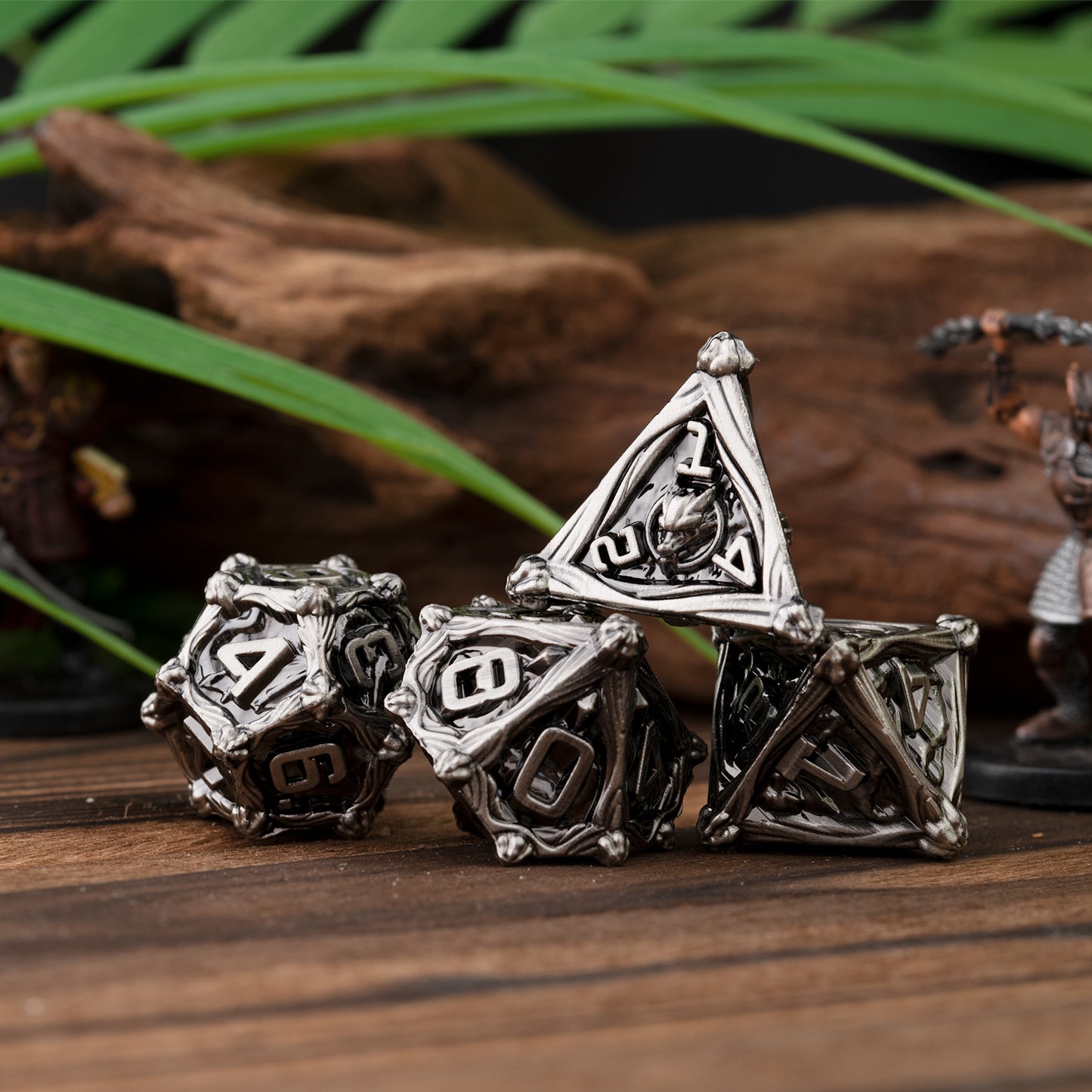 Juego de dados de metal DND para juegos de mesa, juego de dados poliédricos de 7 piezas para juegos de rol, juegos de rol, dados D20