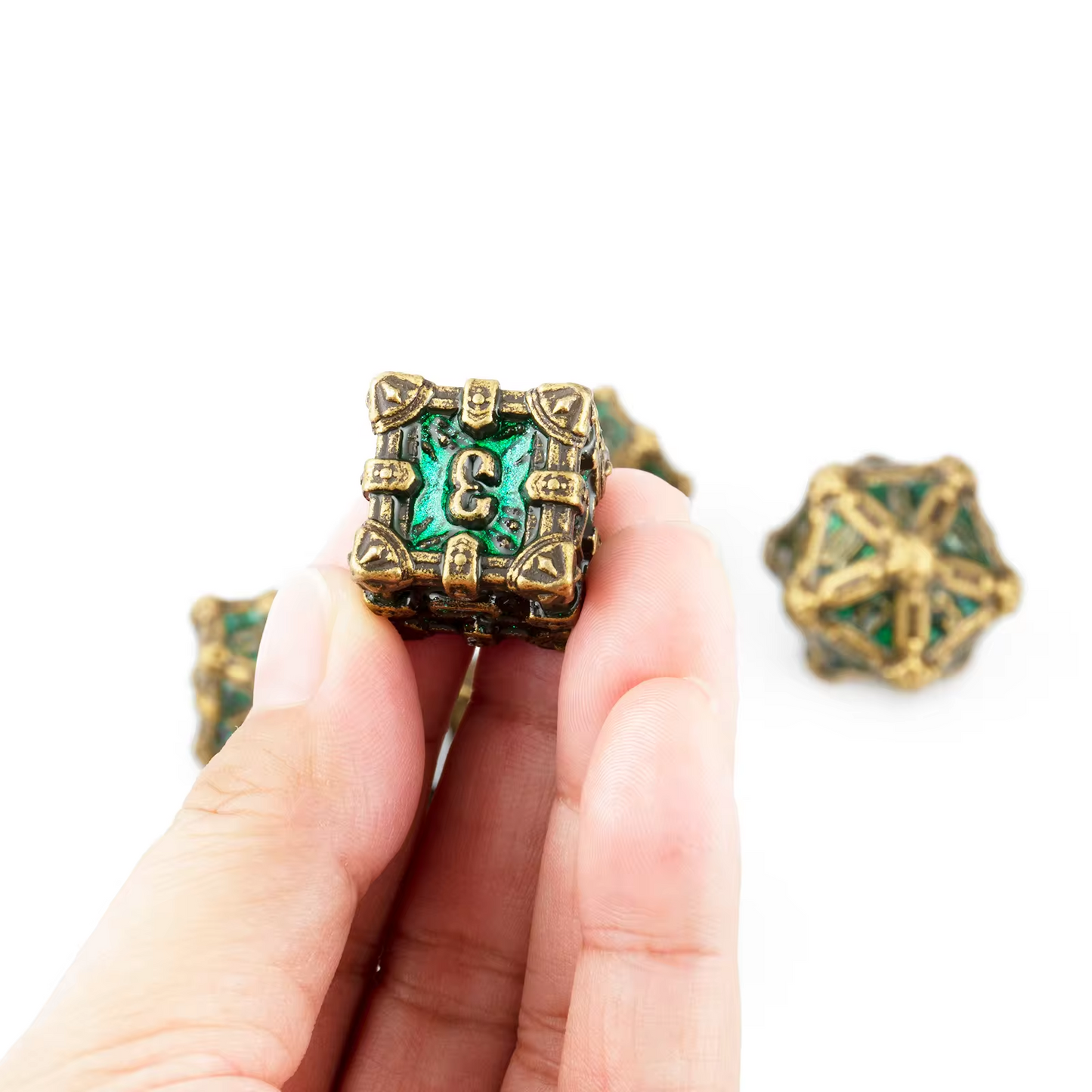 Juego de 7 dados poliédricos de metal DND para juegos de rol de mazmorras y dragones Pathfinder MTG RPG D&D Dice D20 Juegos de mesa