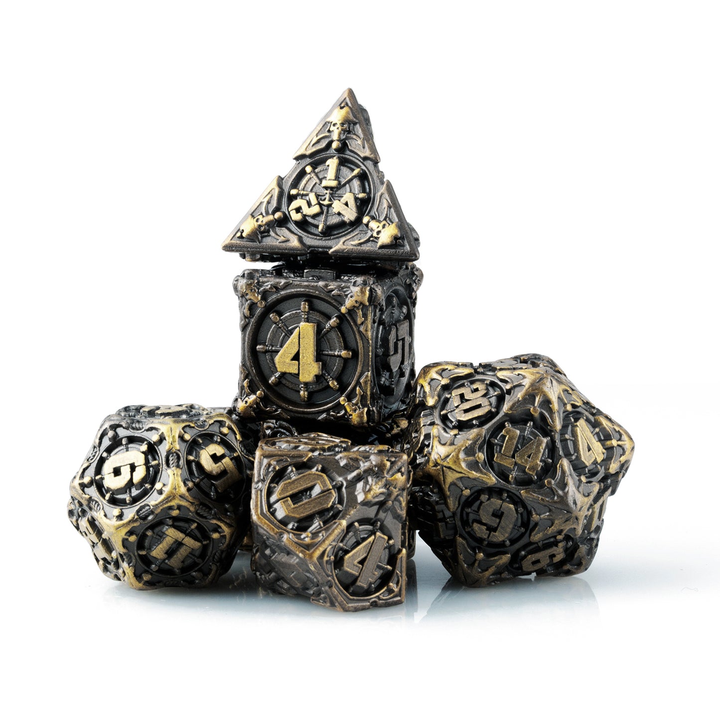 7 die DND Metal Polyhedral Dice Set for Dungeon and Dragon Role Playing Games Pathfinder MTG RPG D&D Dice D20 Table Board games