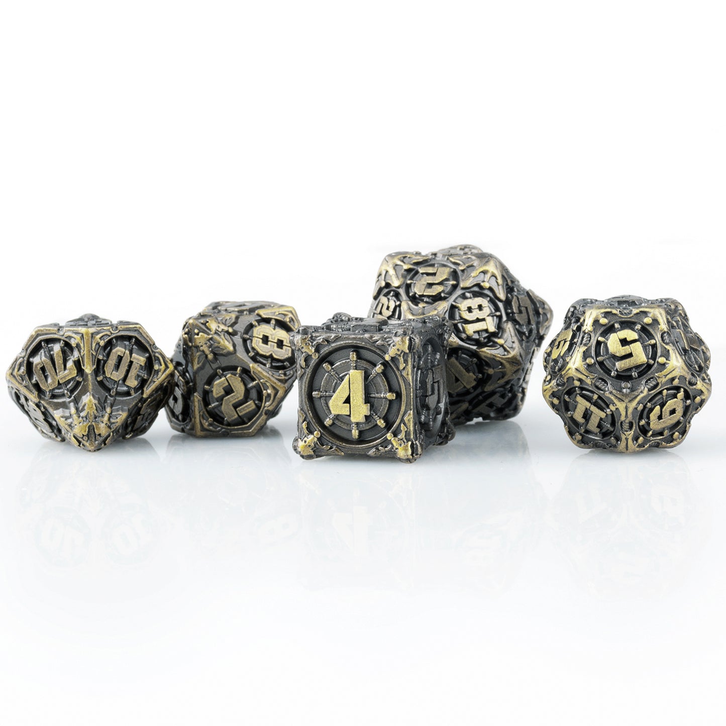 Juego de 7 dados poliédricos de metal DND para juegos de rol de mazmorras y dragones Pathfinder MTG RPG D&D Dice D20 Juegos de mesa