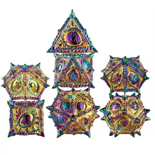 Juego de 7 dados poliédricos de metal DND para juegos de rol, mazmorras y dragones, D20 para juegos de mesa