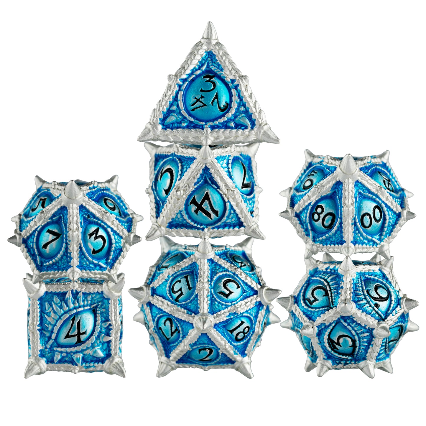 7 pièces mdn dés en métal donjon et Dragon jeu de dés polyédriques jeux de rôle RPG dés D20 D12 D10 D8 D6 D4 pour jeux de Table 