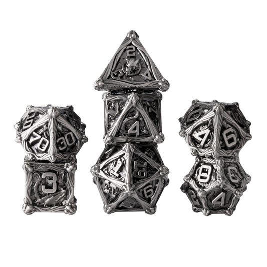 Board Games DND Metal Dice Set Dungeon and Dragon 7PCS Polyhedral Dice Set Role Playing Games RPG Dice  D20