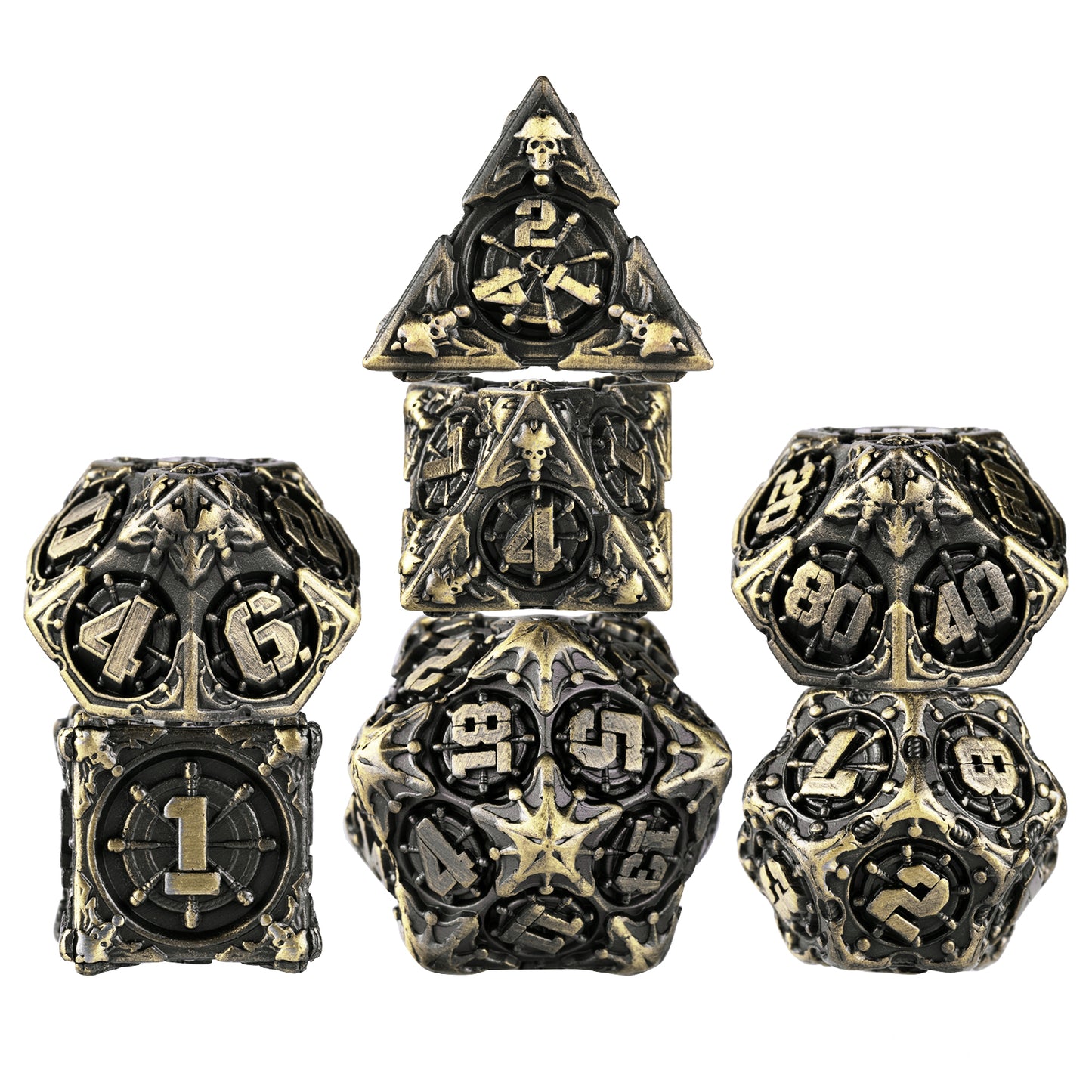 7 die DND Metal Polyhedral Dice Set for Dungeon and Dragon Role Playing Games Pathfinder MTG RPG D&D Dice D20 Table Board games