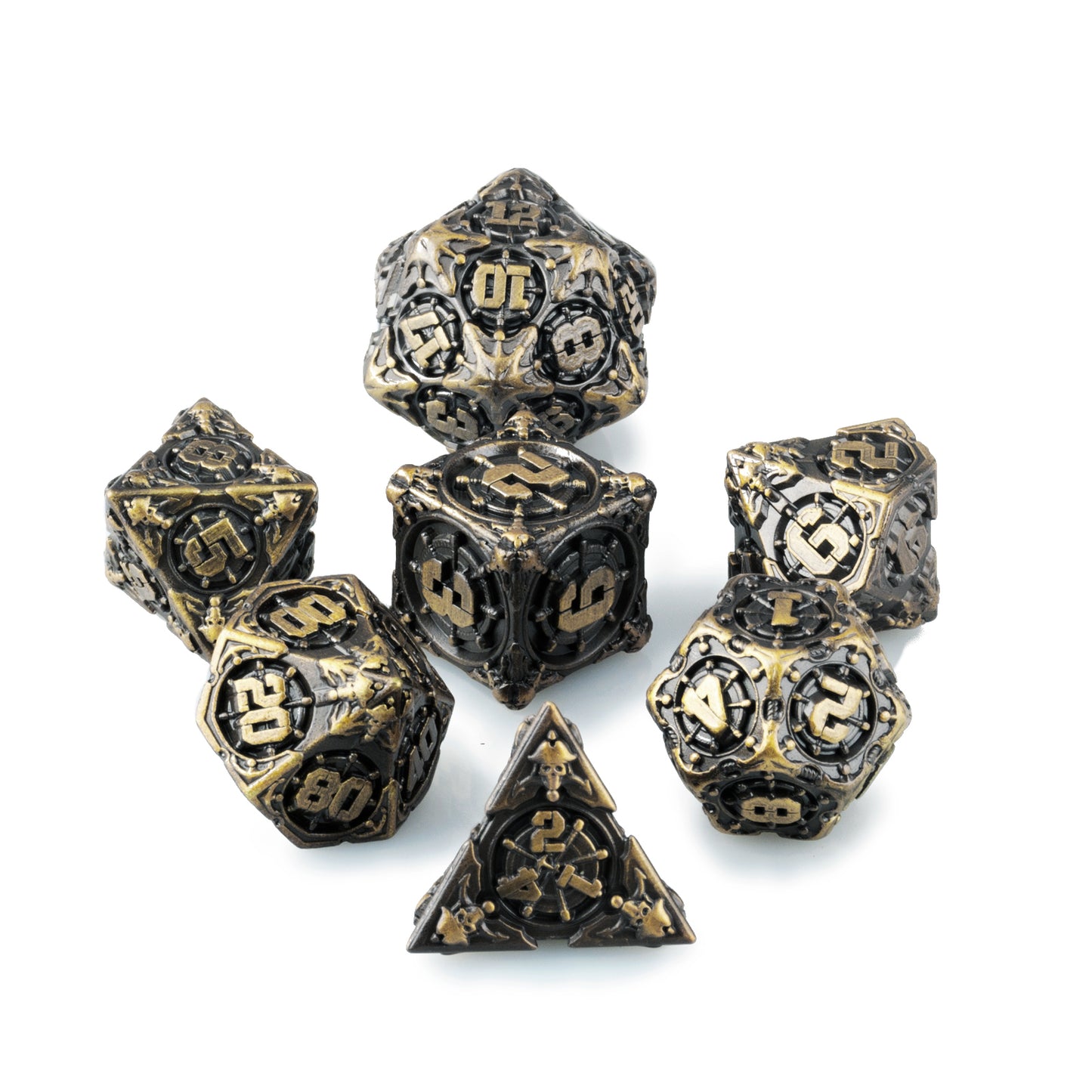 7 die DND Metal Polyhedral Dice Set for Dungeon and Dragon Role Playing Games Pathfinder MTG RPG D&D Dice D20 Table Board games